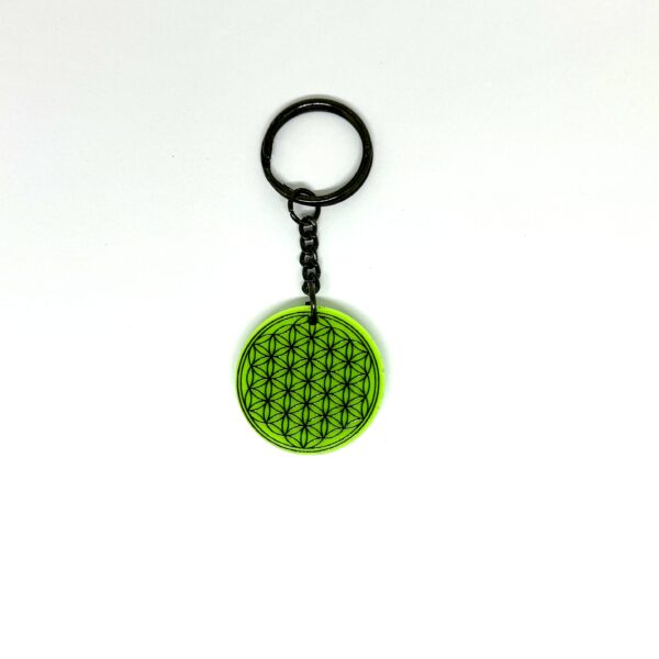 Flower Of Life Keychain Green